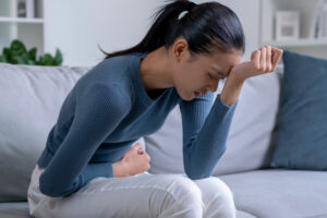 Woman with abdominal pain