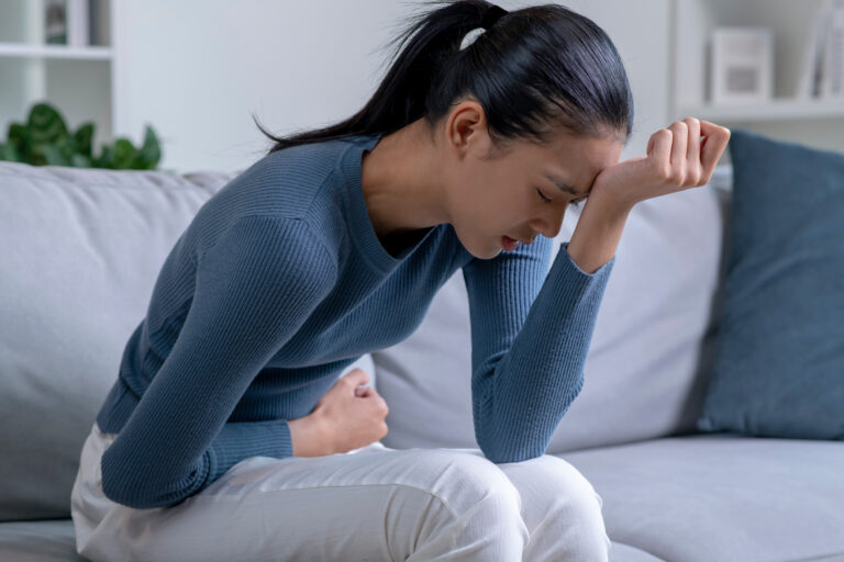 Woman with abdominal pain