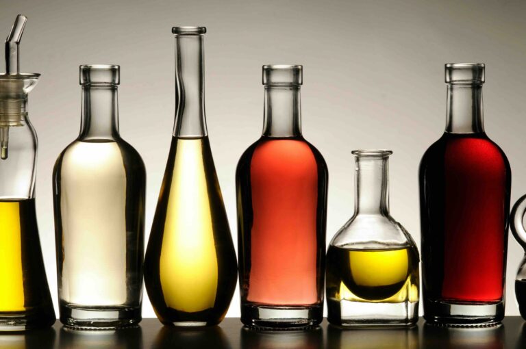 Bottles filled with liquid