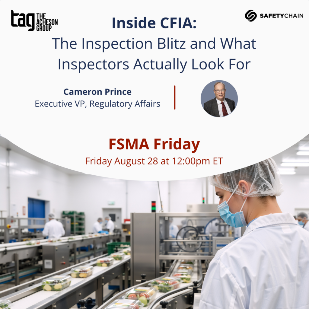 FSMA Friday August 28 12:00pm EST